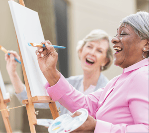 Senior happy paint